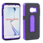 Wholesale Samsung Galaxy S6 Edge Armor Hybrid Stand Case (Black Purple)